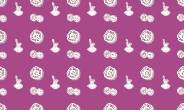 Farklı aksesuarlara sahip renkli arkaplan