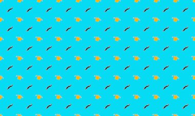 Farklı aksesuarlara sahip renkli arkaplan