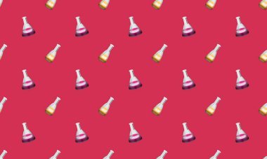 Farklı aksesuarlara sahip renkli arkaplan