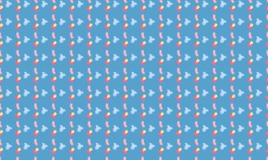 Farklı aksesuarlara sahip renkli arkaplan