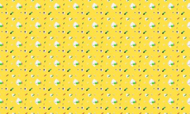 Farklı aksesuarlara sahip renkli arkaplan