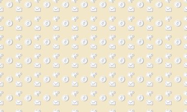 Farklı aksesuarlara sahip renkli arkaplan