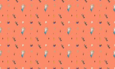 Farklı aksesuarlara sahip renkli arkaplan