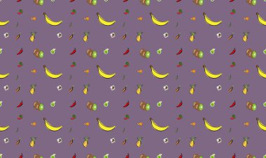 Farklı aksesuarlara sahip renkli arkaplan