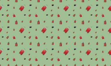 Farklı aksesuarlara sahip renkli arkaplan