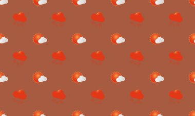 Farklı aksesuarlara sahip renkli arkaplan