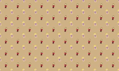 Farklı aksesuarlara sahip renkli arkaplan