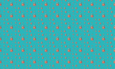 Farklı aksesuarlara sahip renkli arkaplan