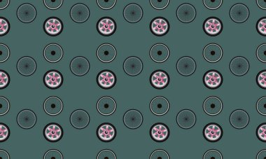 Farklı aksesuarlara sahip renkli arkaplan