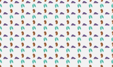 Farklı aksesuarlara sahip renkli arkaplan