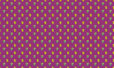 Farklı aksesuarlara sahip renkli arkaplan