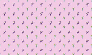 Farklı aksesuarlara sahip renkli arkaplan