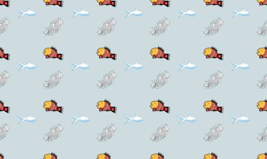 Farklı aksesuarlara sahip renkli arkaplan