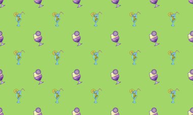 Farklı aksesuarlara sahip renkli arkaplan