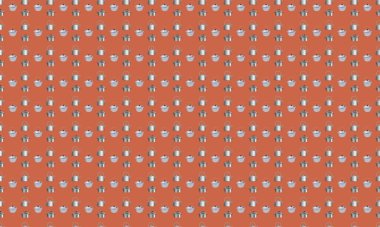 Farklı aksesuarlara sahip renkli arkaplan