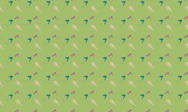 Farklı aksesuarlara sahip renkli arkaplan