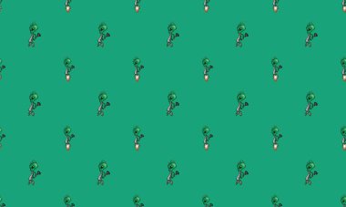 Farklı aksesuarlara sahip renkli arkaplan