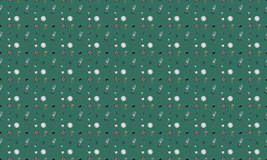 Farklı aksesuarlara sahip renkli arkaplan