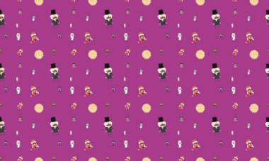 Farklı aksesuarlara sahip renkli arkaplan