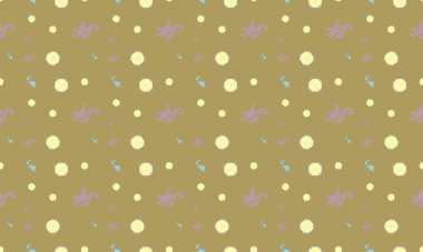 Farklı aksesuarlara sahip renkli arkaplan