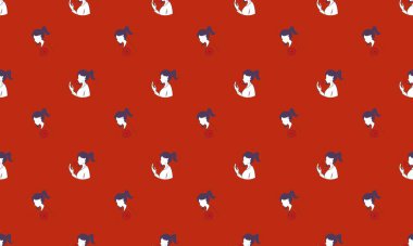 Farklı aksesuarlara sahip renkli arkaplan