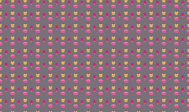 Farklı aksesuarlara sahip renkli arkaplan