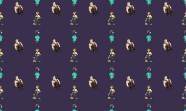 Farklı aksesuarlara sahip renkli arkaplan