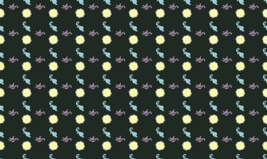 Farklı aksesuarlara sahip renkli arkaplan