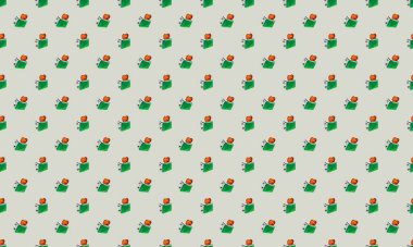 Farklı aksesuarlara sahip renkli arkaplan