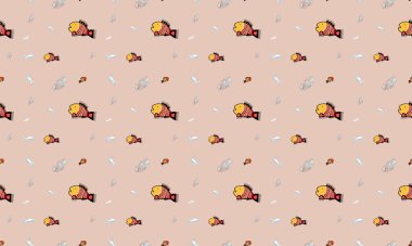 Farklı aksesuarlara sahip renkli arkaplan