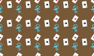 Farklı aksesuarlara sahip renkli arkaplan