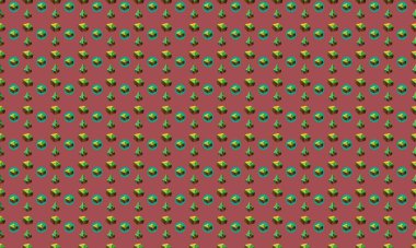 Farklı aksesuarlara sahip renkli arkaplan