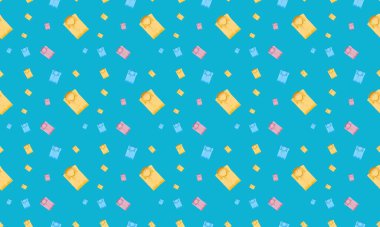 Farklı aksesuarlara sahip renkli arkaplan