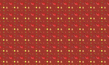 Farklı aksesuarlara sahip renkli arkaplan