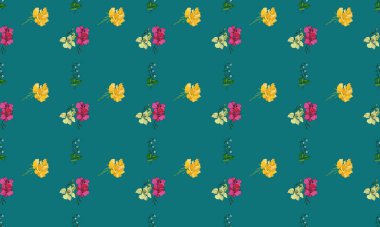 Farklı aksesuarlara sahip renkli arkaplan