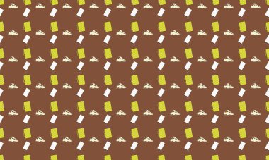 Farklı aksesuarlara sahip renkli arkaplan