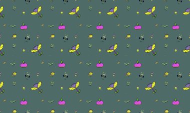 Farklı aksesuarlara sahip renkli arkaplan