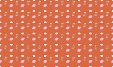 Farklı aksesuarlara sahip renkli arkaplan