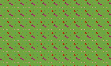 Farklı aksesuarlara sahip renkli arkaplan