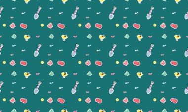 Farklı aksesuarlara sahip renkli arkaplan