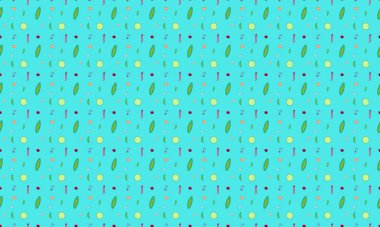 Farklı aksesuarlara sahip renkli arkaplan