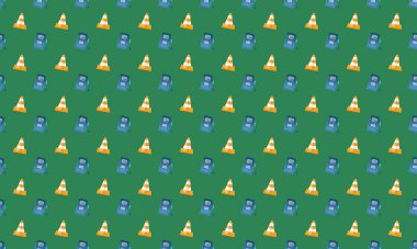 Farklı aksesuarlara sahip renkli arkaplan