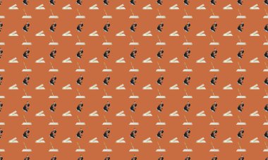 Farklı aksesuarlara sahip renkli arkaplan