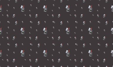 Farklı aksesuarlara sahip renkli arkaplan