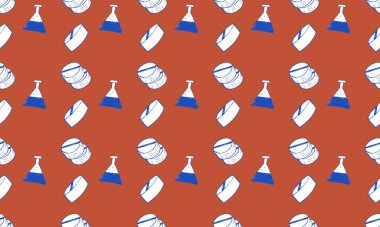 Farklı aksesuarlara sahip renkli arkaplan