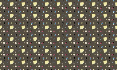 Farklı aksesuarlara sahip renkli arkaplan