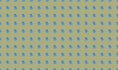 Farklı aksesuarlara sahip renkli arkaplan