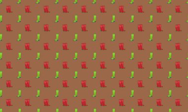 Farklı aksesuarlara sahip renkli arkaplan