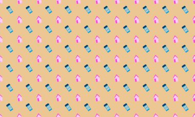 Farklı aksesuarlara sahip renkli arkaplan