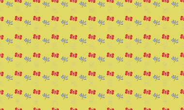 Farklı aksesuarlara sahip renkli arkaplan